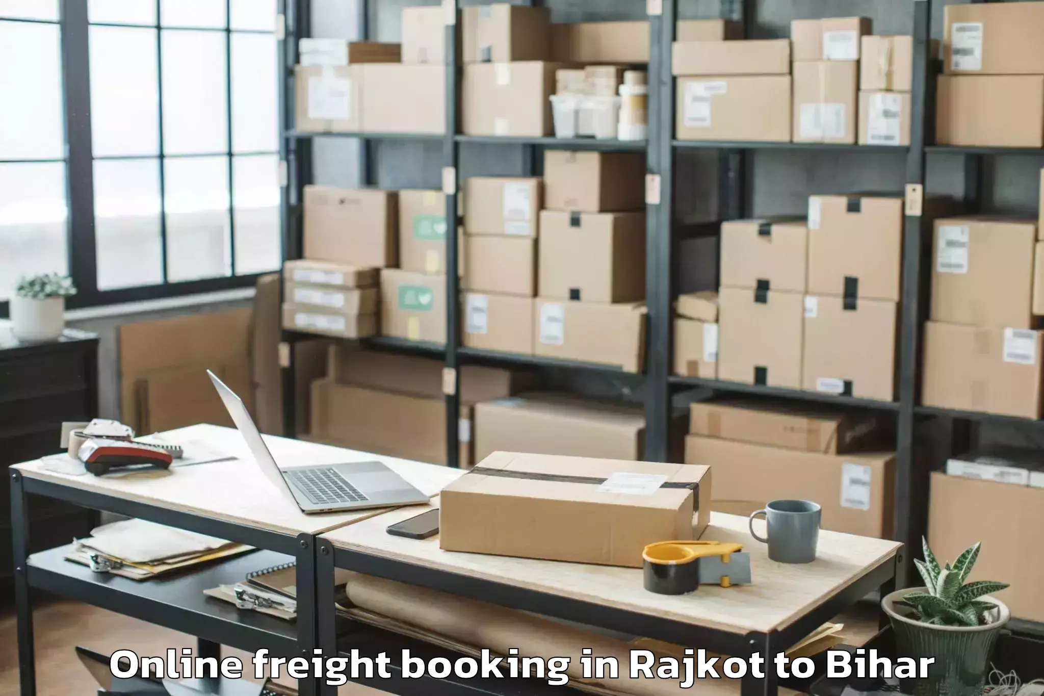 Book Rajkot to Tetaria Online Freight Booking